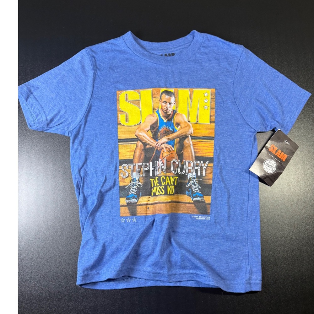 SLAM Stephen Curry The Cant Miss Kid Blue Graphic T-Shirt Kids Small NWT L1